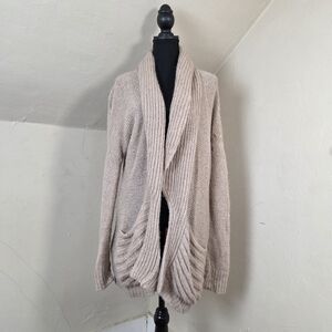 Holistia Alpaca Blend Tan Duster Cardigan with Pockets Women’s Size M